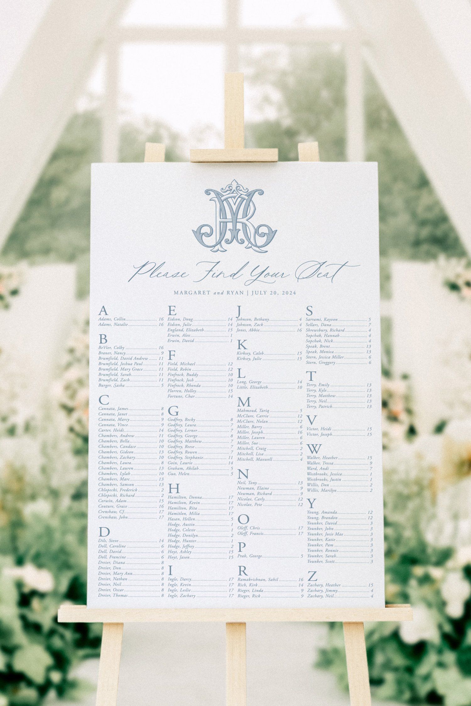 Cindy | Wedding Seating Chart Sign