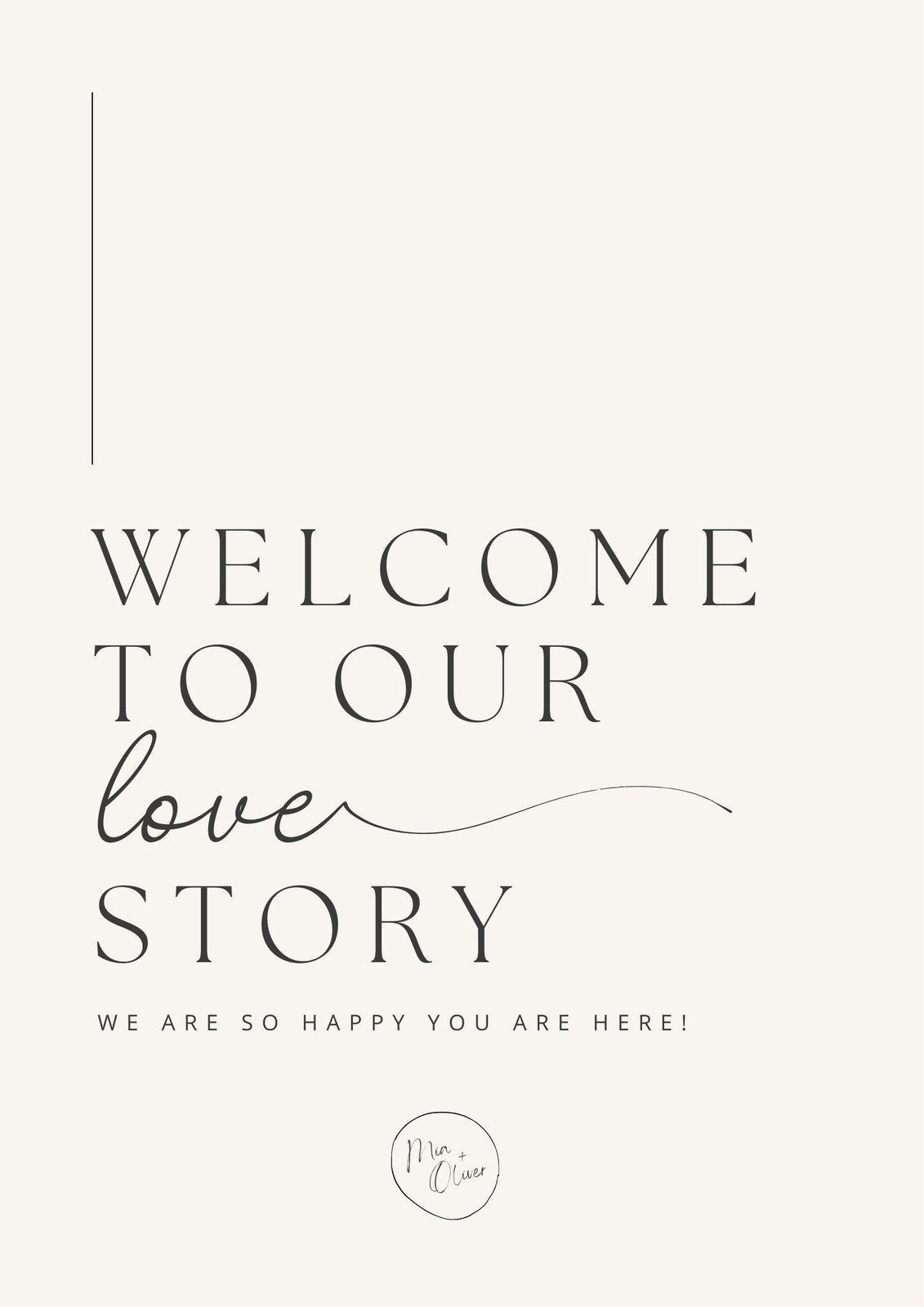Elegant Minimalist Wedding Welcome Poster