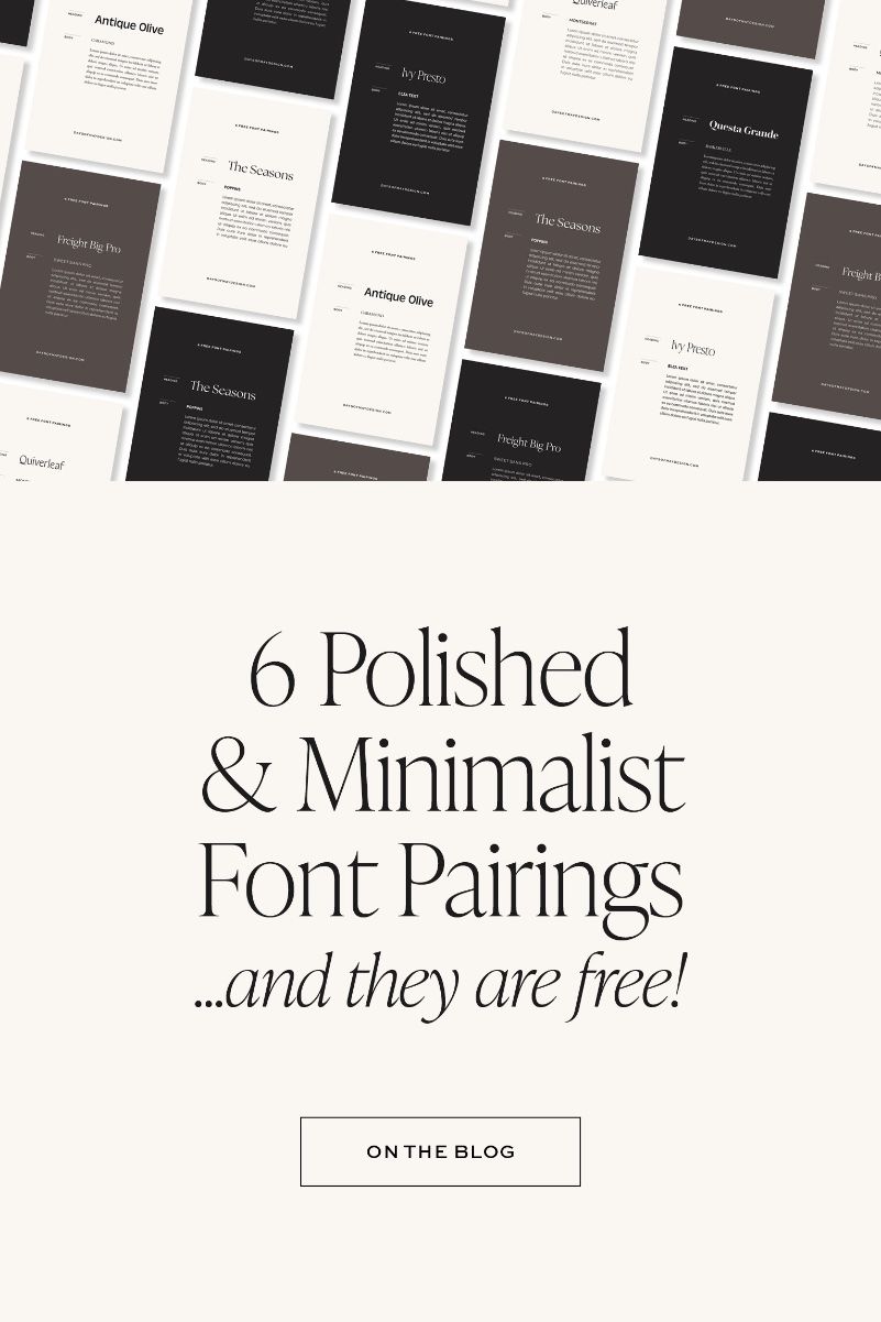 6 FREE Polished and Minimalist Font Pairings