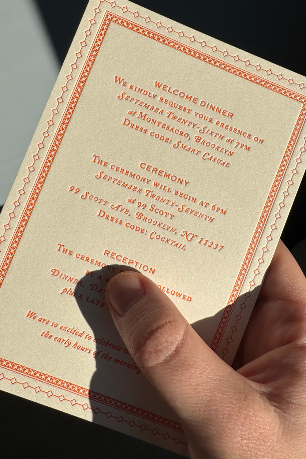 Traditional Letterpress Wedding Invitations