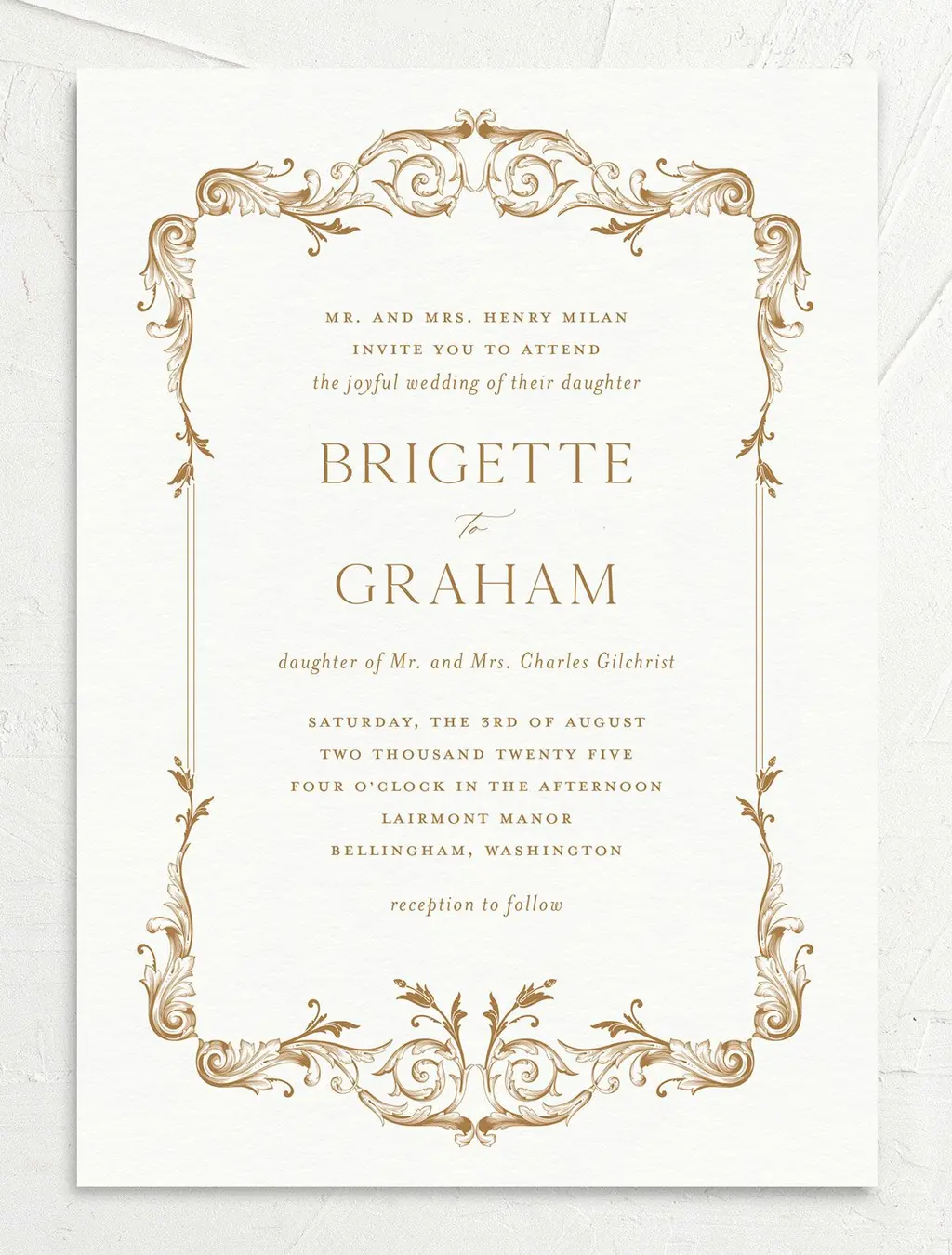 Vintage Ornate Frame Wedding Invitations