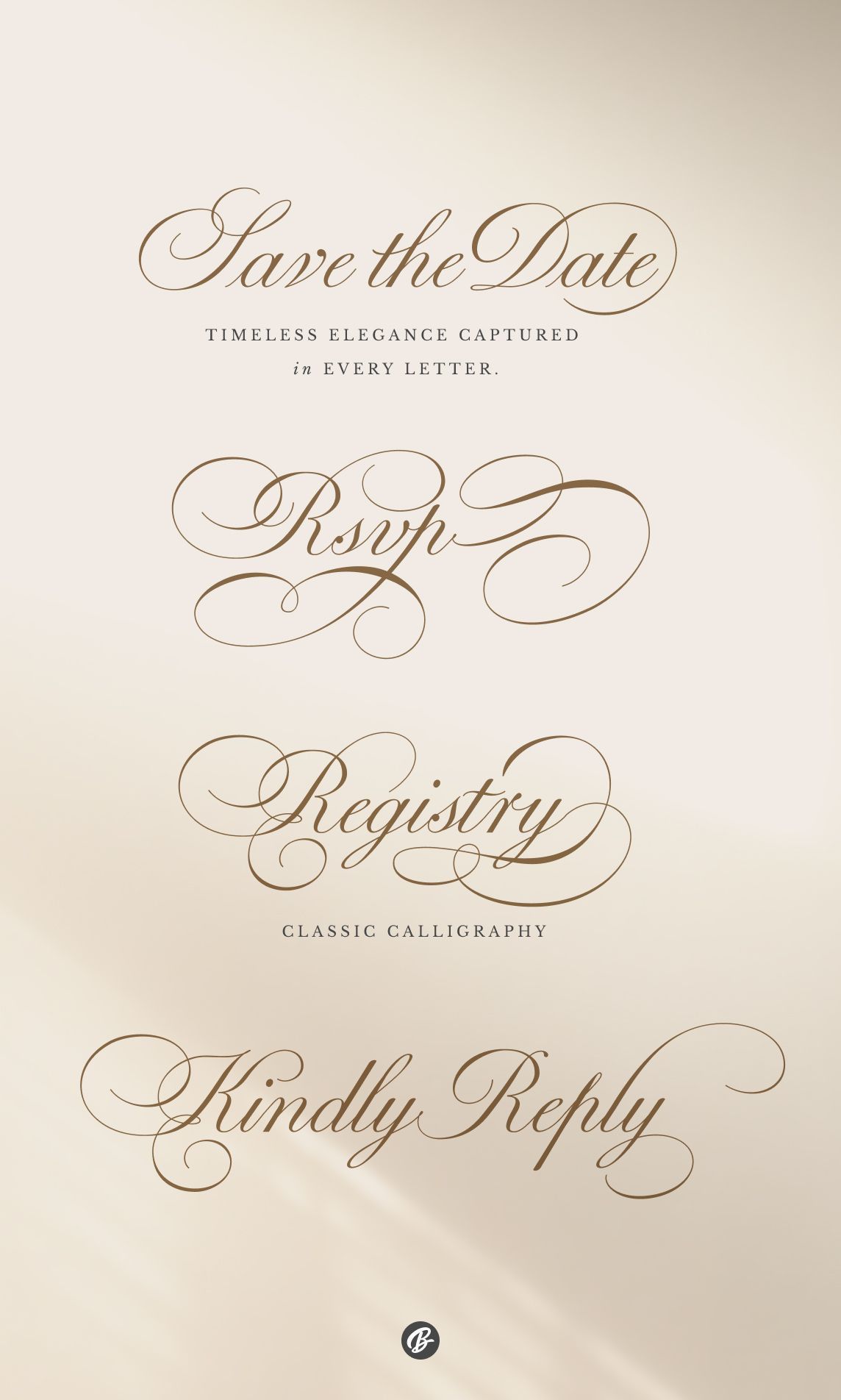 Elegant Save the Date Calligraphy Font for Invitations💾