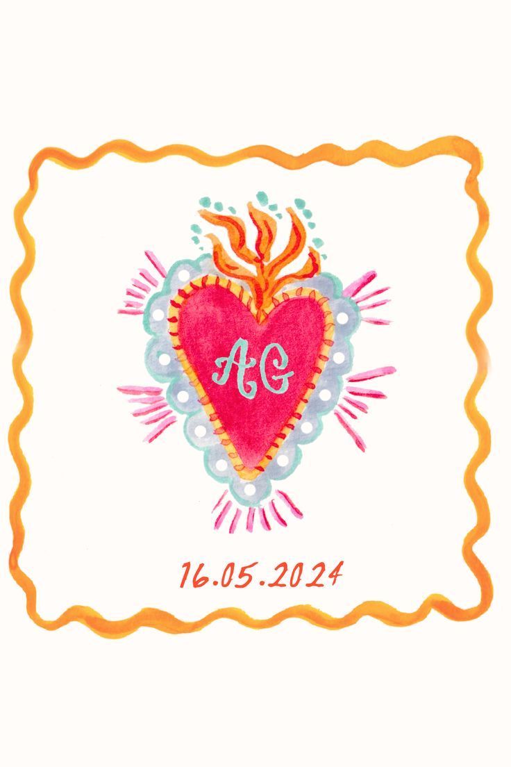 Hand-Painted Couples Logo for Unique Wedding Stationery Suite