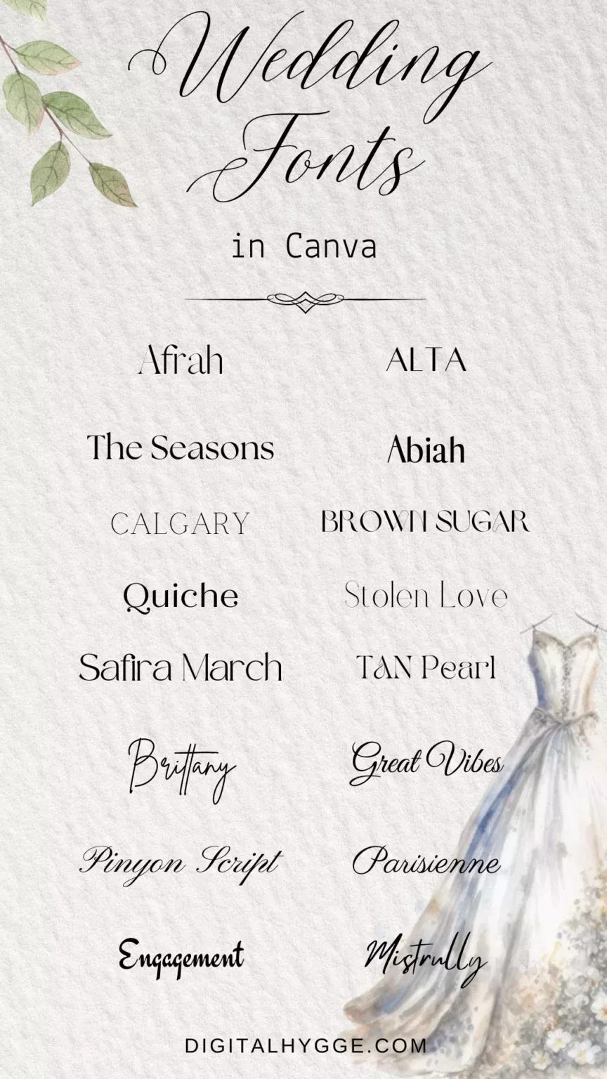 💍 Best Wedding Fonts on Canva 2024