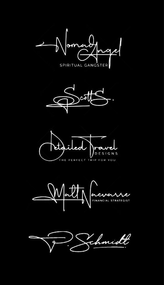 Handwritten Signature Logo in Cursive Calligraphy Fonts