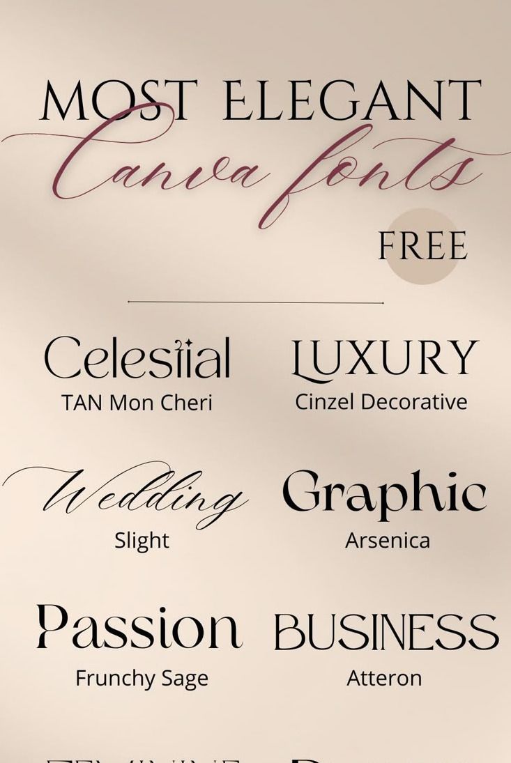 Free Elegant Aesthetic Canva Fonts for Business, Social Media, Formal