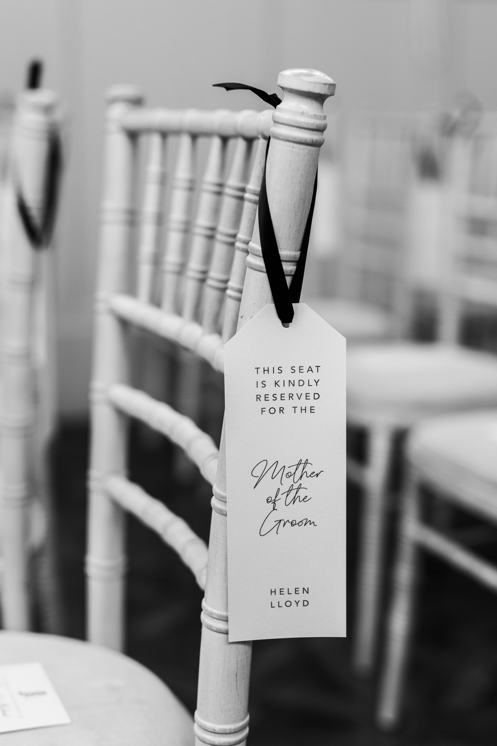 Wedding Seat Reserved Sign For Luxe Country House Wedding