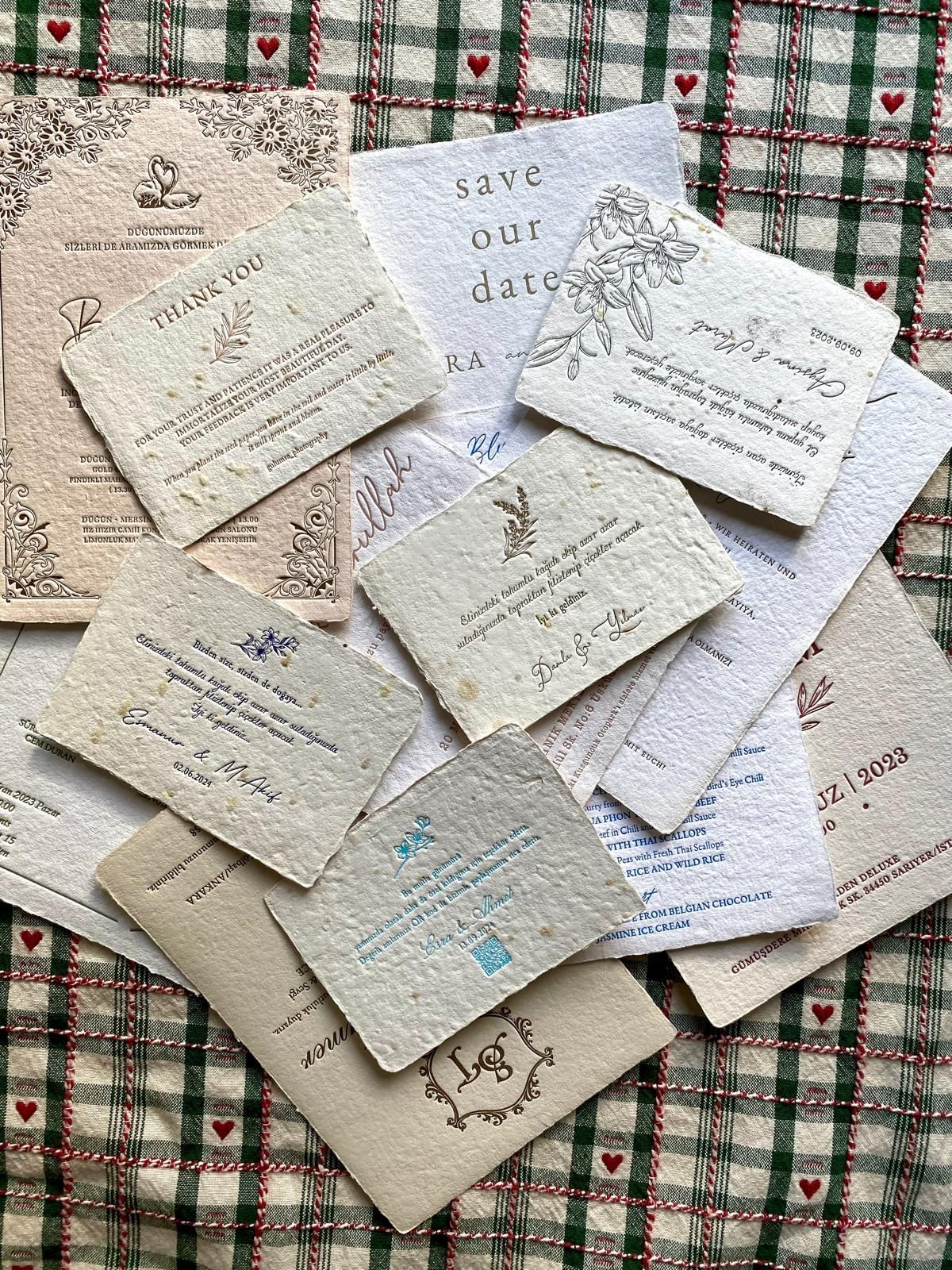 Custom Letterpress Wedding Invitation , Handmade Paper Letterpress Wedding Stationary , Elegant Fine Art Invitation