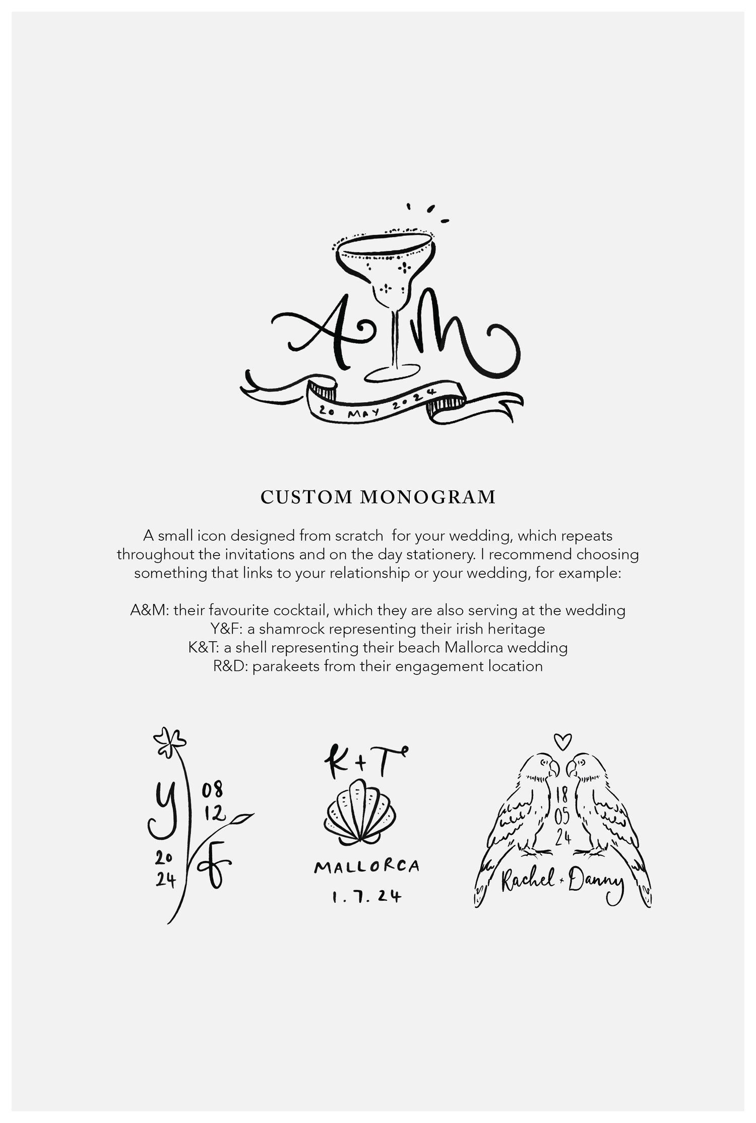 Hand drawn Wedding ceremony Stationery