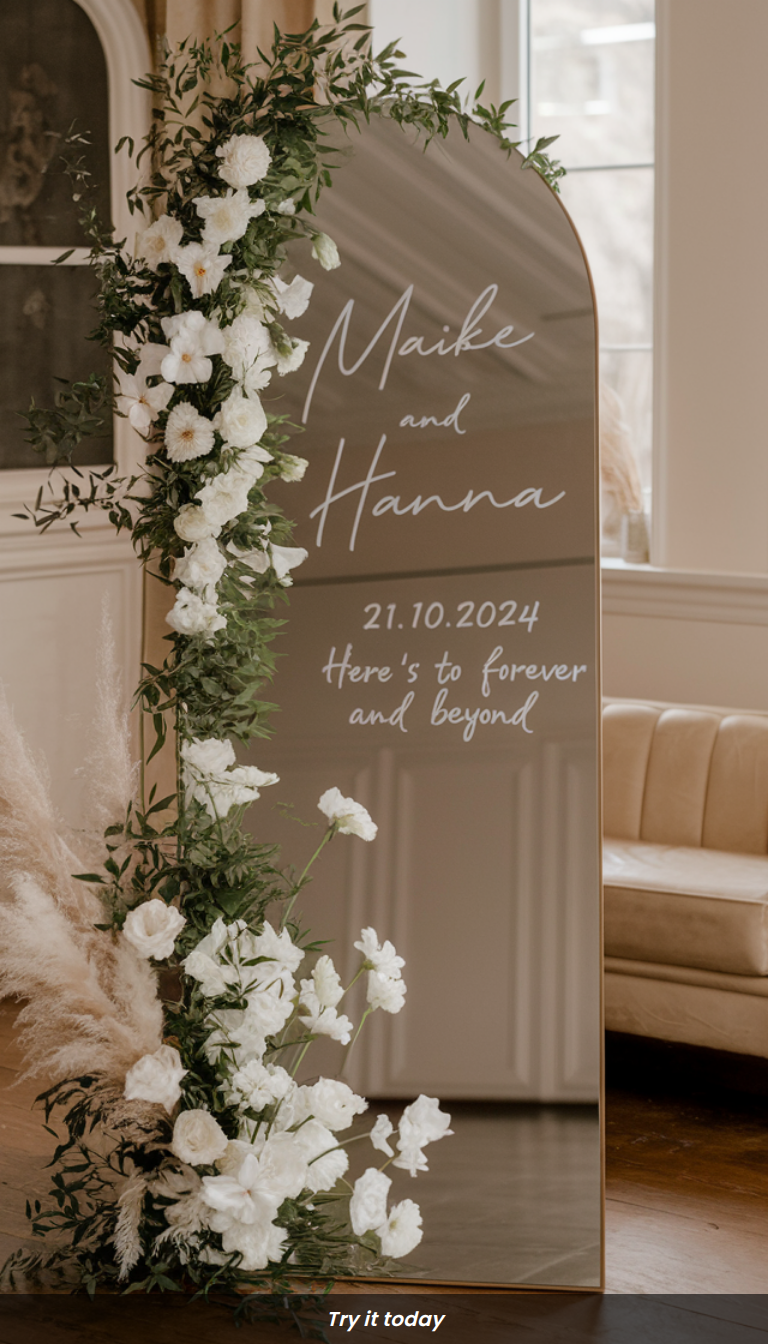 Wedding Mirror Decor: Elegant Welcome Signs & Ideas