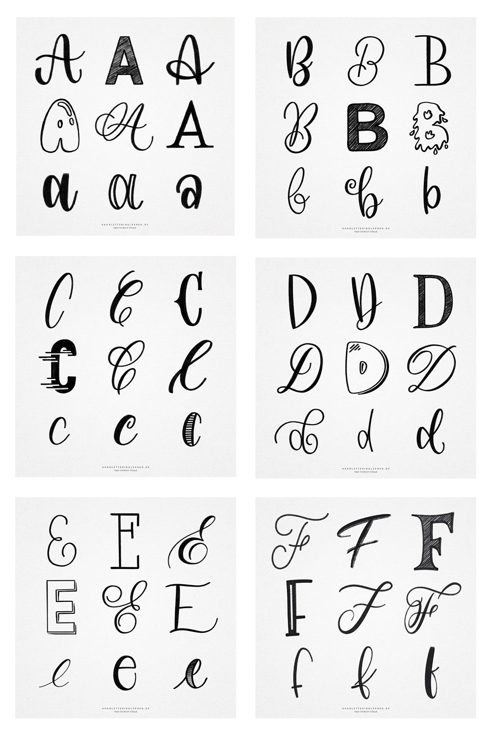 Handlettering Alphabete