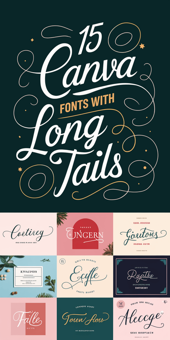 15 Canva Fonts with Beautiful Long Tails (For Logos & Invites)