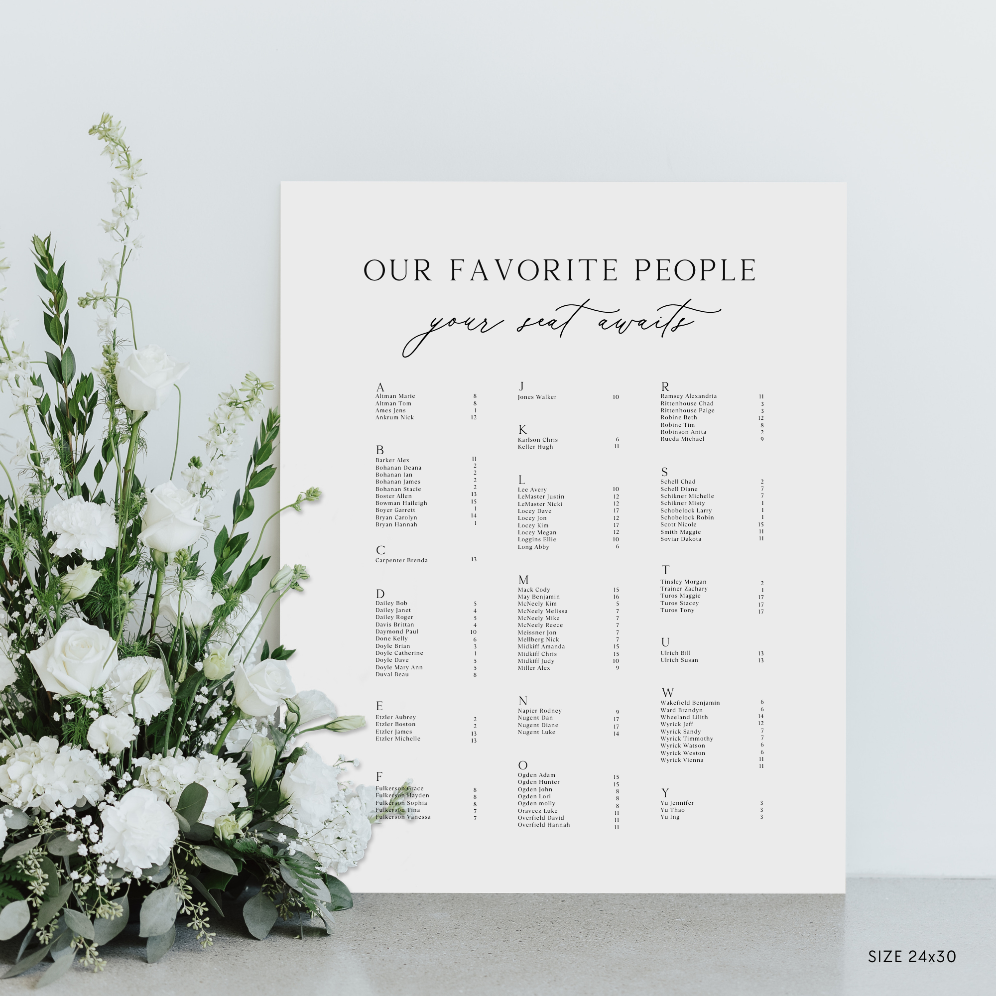 Estelle | Classic Seating Chart V