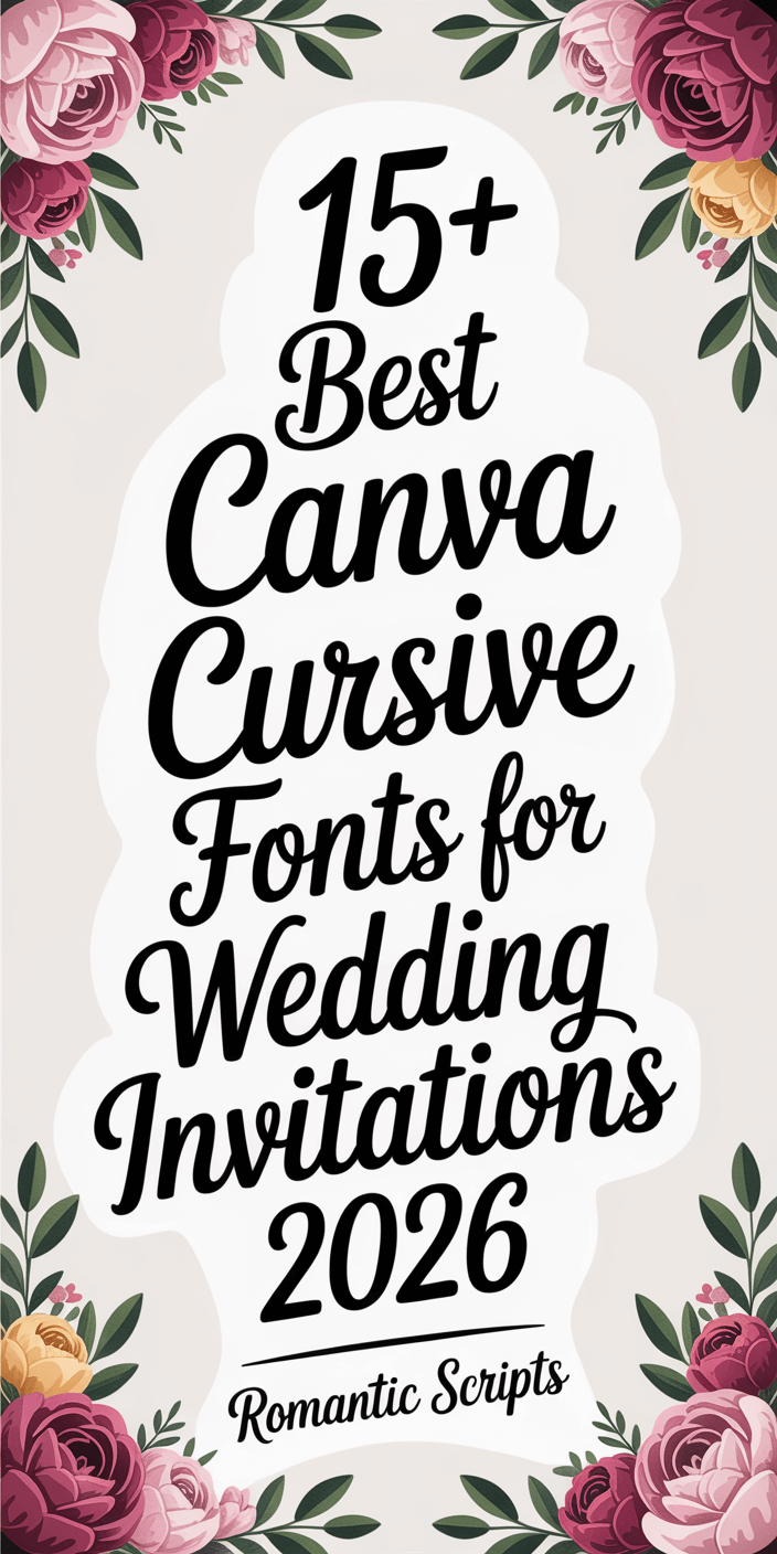 15+ Best Canva Cursive Fonts for Wedding Invitations 2026 – Romantic Scripts