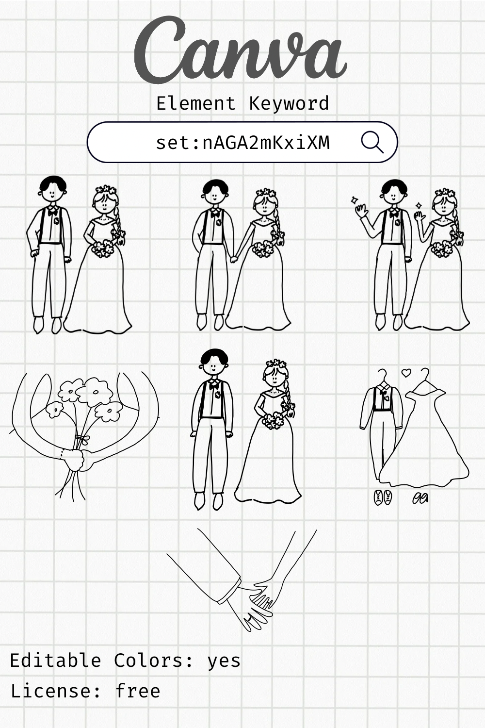 Editable Wedding Canva Doodle Element Keywords – Free Collection
