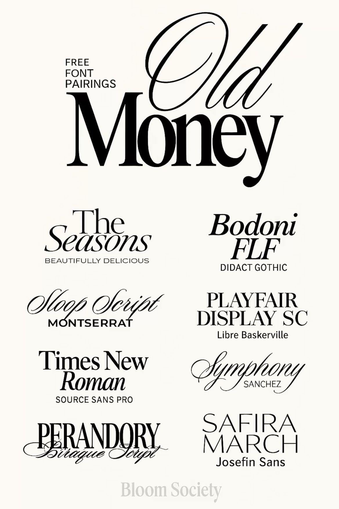 Free Font Pairings for Elegant Branding – Old Money Inspired Typeface Combos