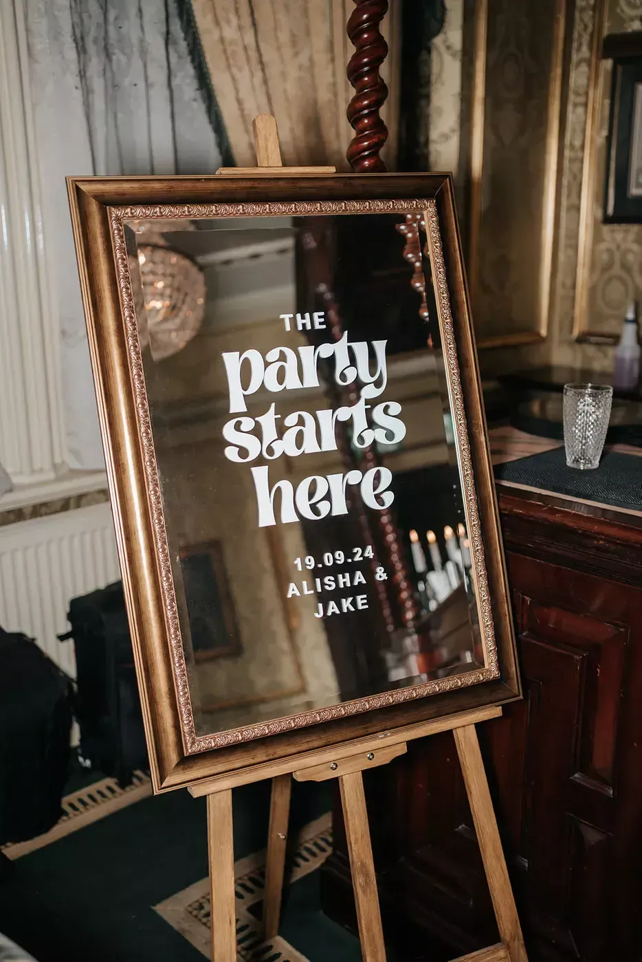 Monochrome Black & White Luxe Wedding at Wollaton Hall with Champagne Tower  | Rock My Wedding