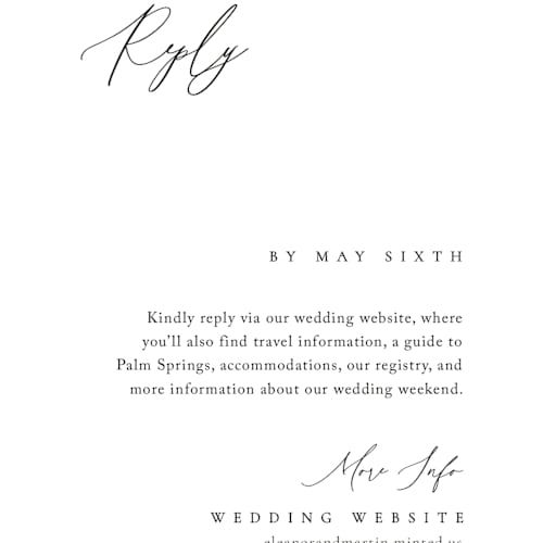 Corner RSVP Online Enclosure Cards