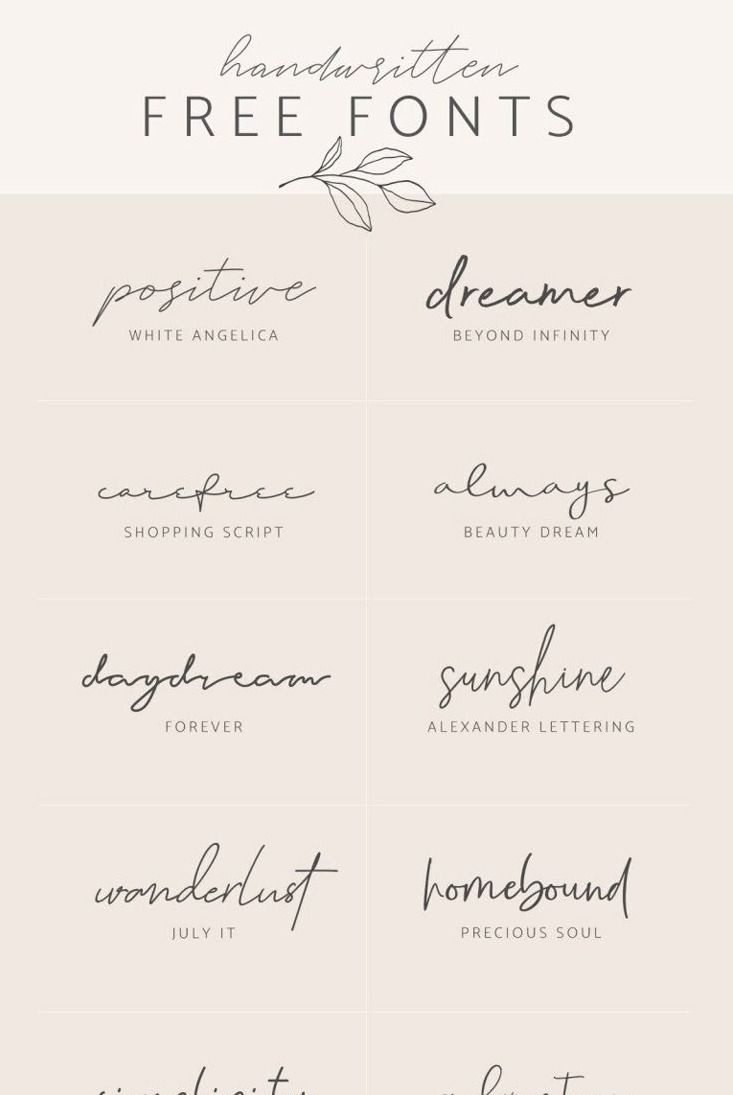 Handwritten free fonts