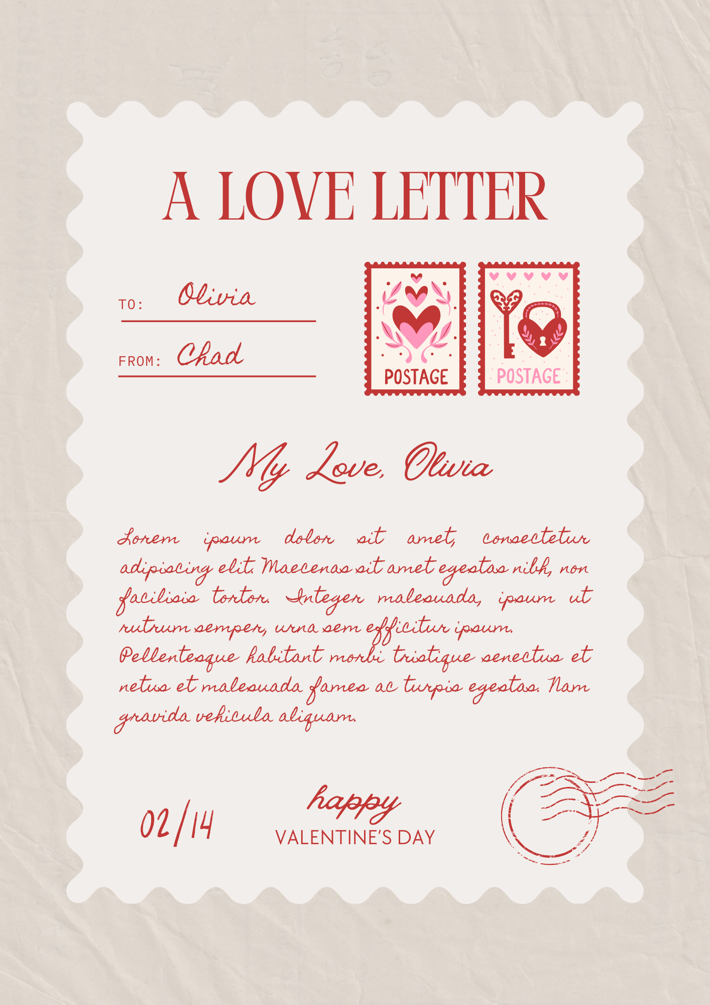 Aesthetic A Love Letter FREE CANVA Template