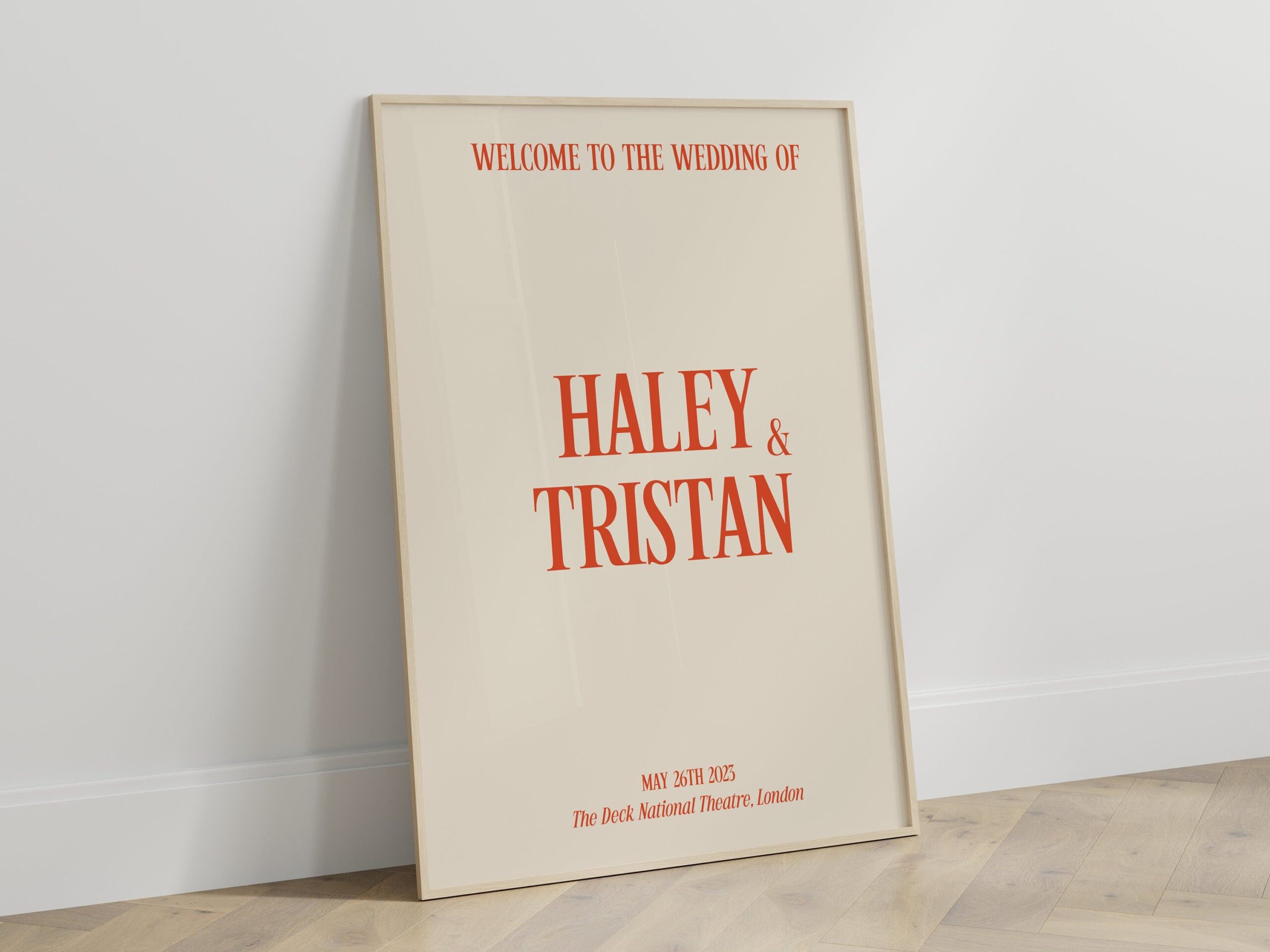 Modèle de plaque de bienvenue pour mariage rétro, faire-part de mariage coloré audacieux, faire-part de mariage moderne, lumineux et modifiable, téléchargement numérique | FIFI