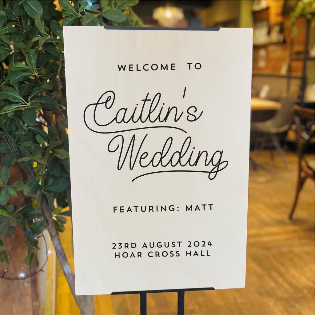 Featuring Groom Personalised Wedding Welcome Sign