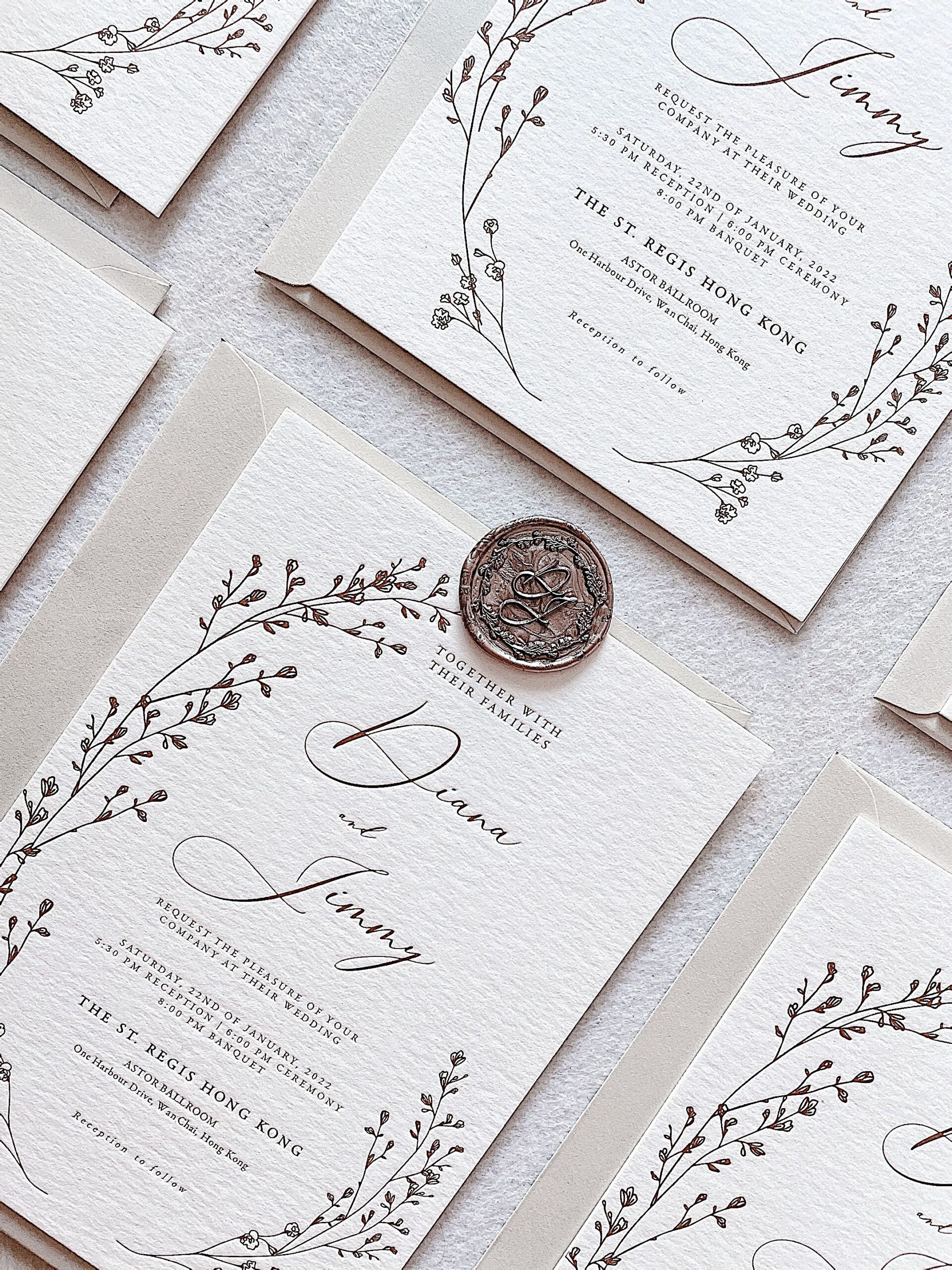 Letterpress Wedding Invitation Suite on Cotton Paper | Be One Letter