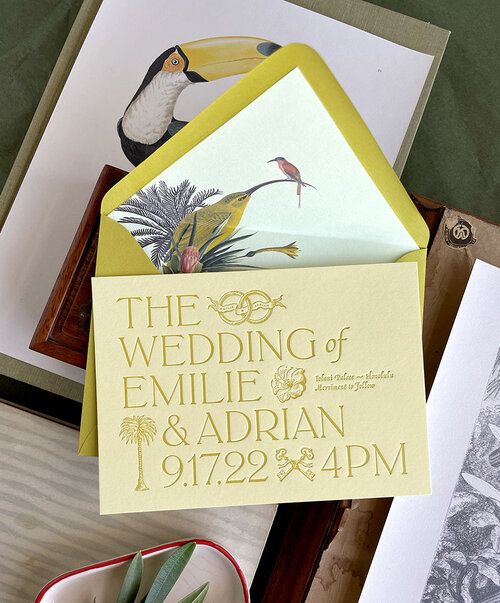 Camellia & Co — Palila Letterpress Wedding Invitation