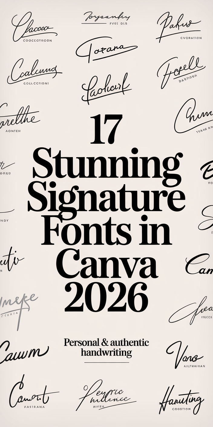 17 Stunning Signature Fonts in Canva 2026 – Personal & Authentic Handwriting