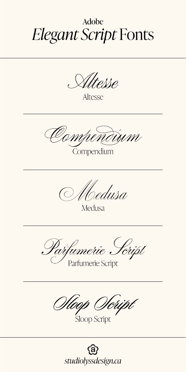 Elegant Adobe Script Fonts | studiolyssdesign.ca