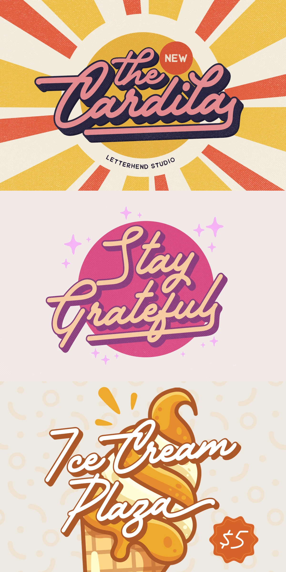 Retro Script Font Design