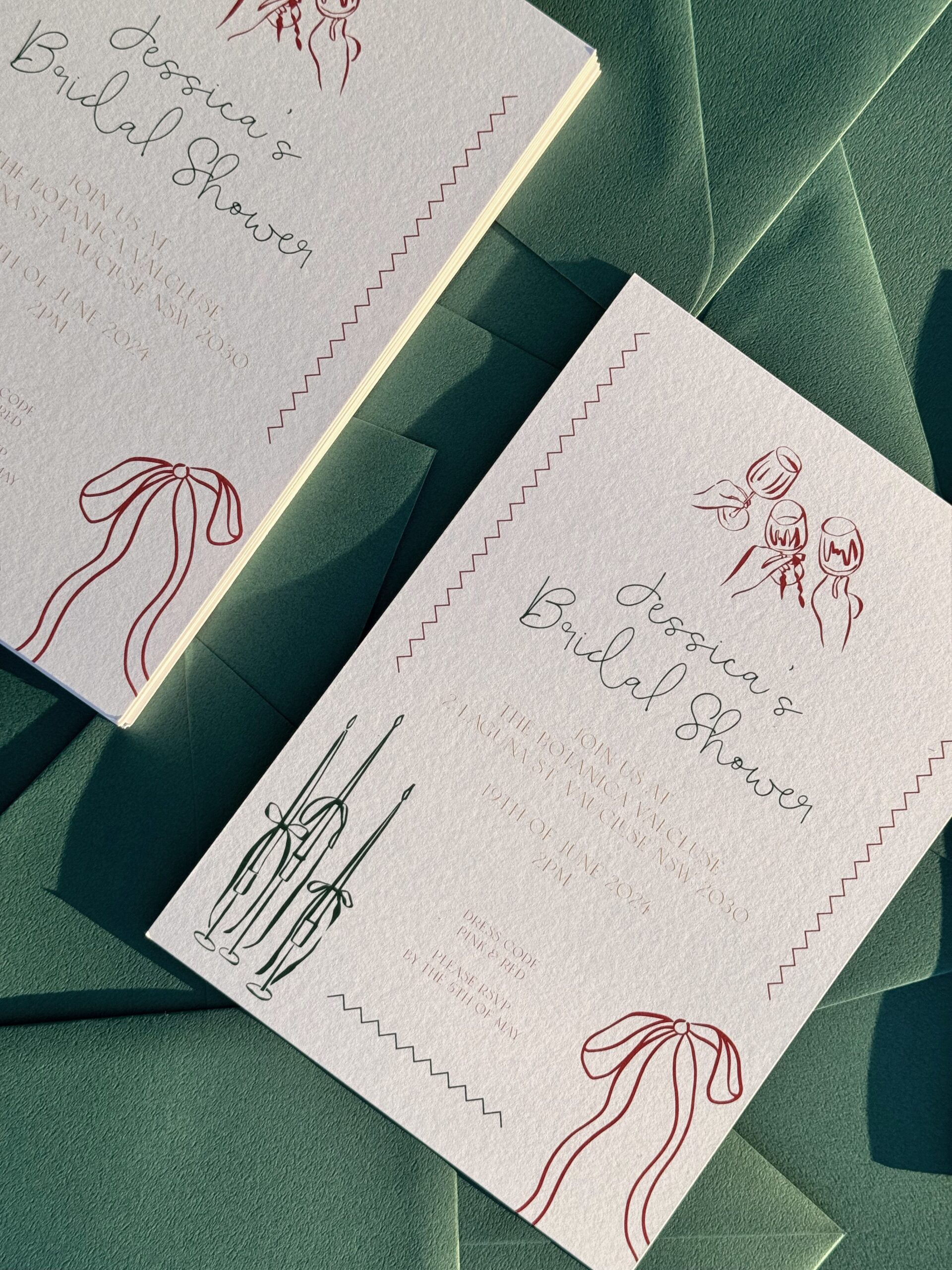 Forrest Green Bridal Shower Invitations