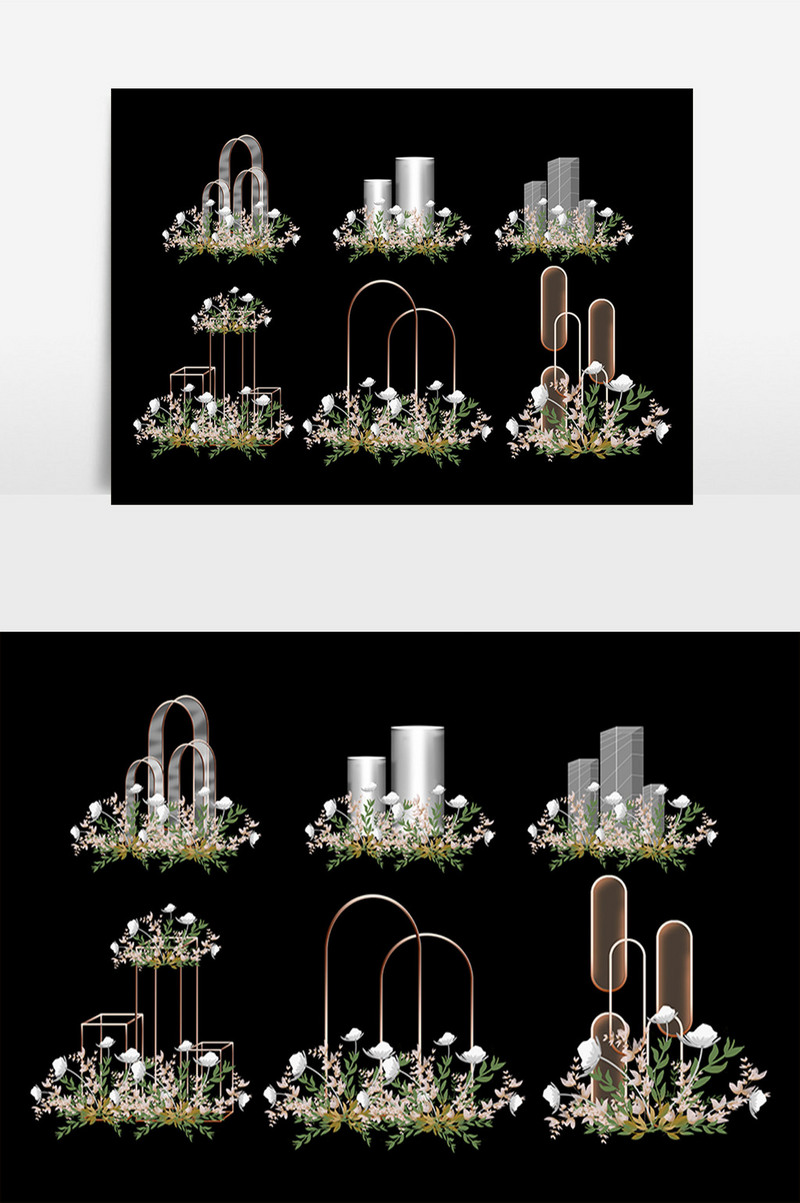 Green Forest Floral Props Combination Wedding Elements Decors & 3D Models | PSD Free Download — Pikbest