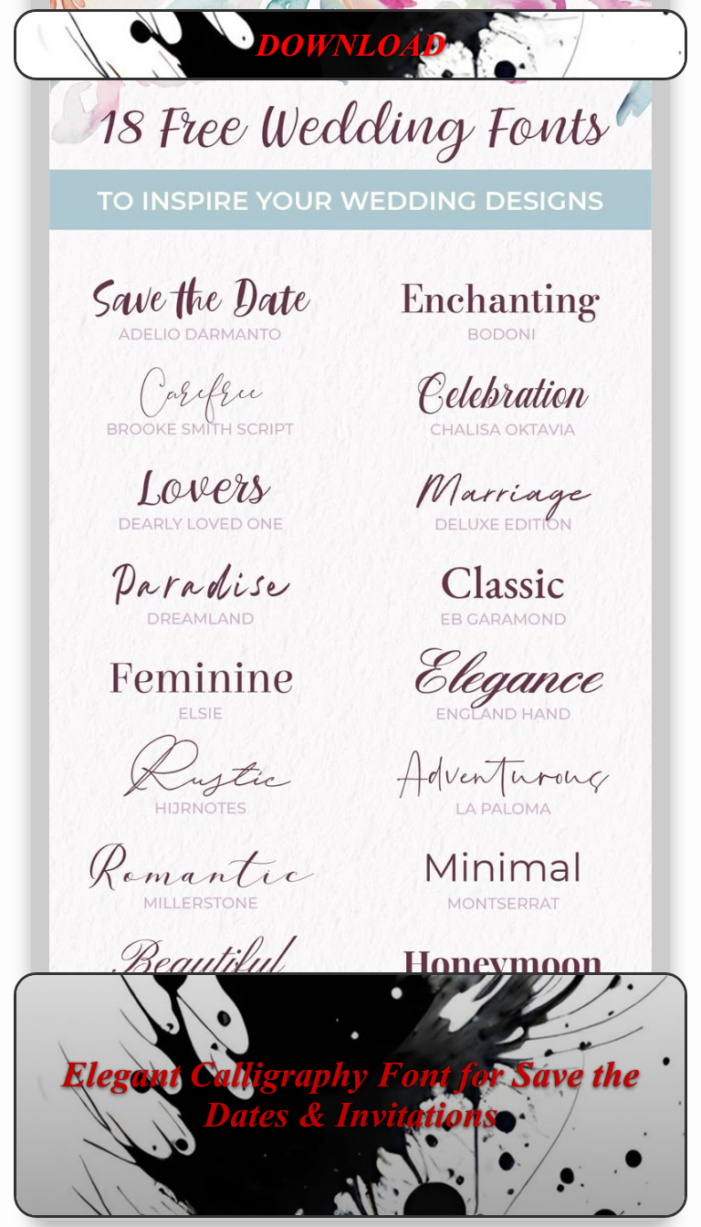 Elegant Calligraphy Font for Save the Dates & Invitations