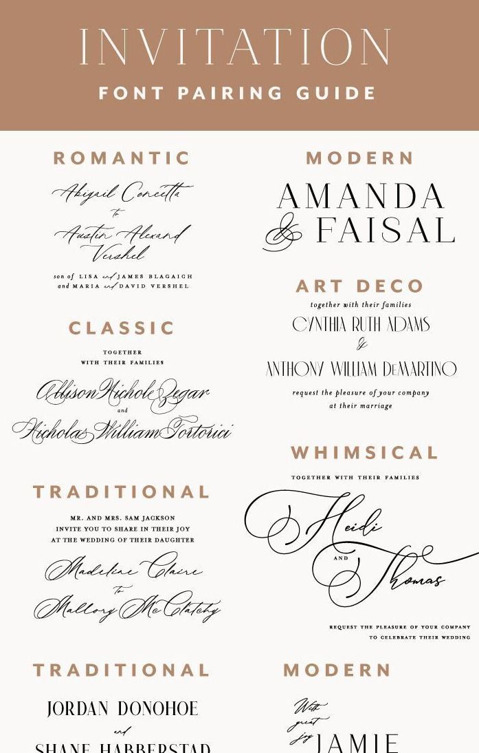 wedding font pairing guide | Free script fonts, Wedding fonts, Free cursive fonts
