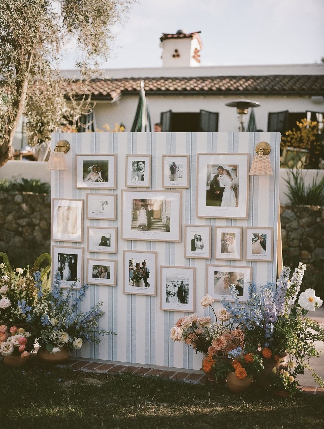 Wedding Photo Display Wall with Family Portraits