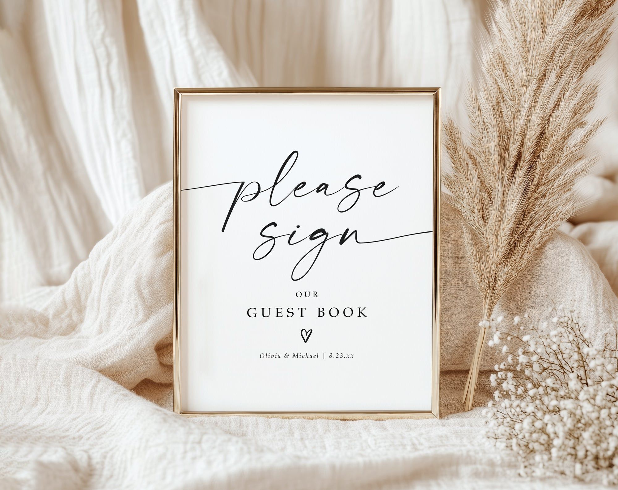 Minimalist Guest Book Sign – Printed Wedding Signs