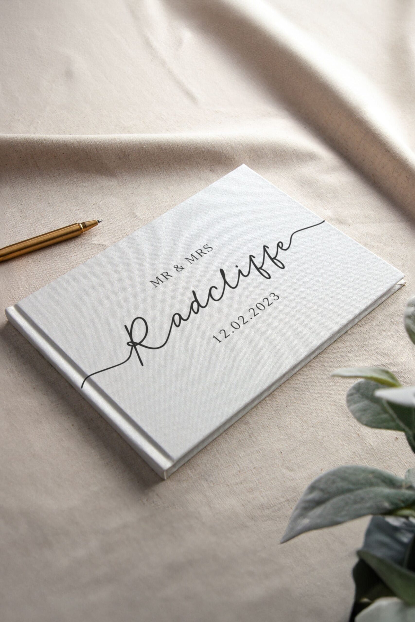 Personalized Modern Wedding Guest Book for Your Special Day