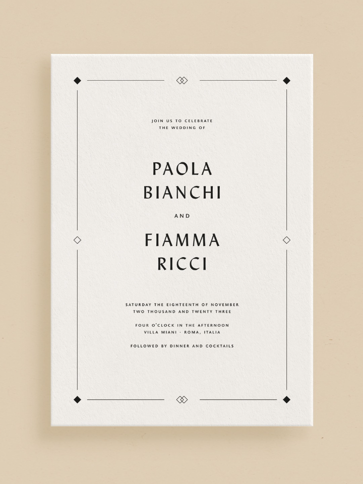 modern wedding invitation . minimalistic . elegant