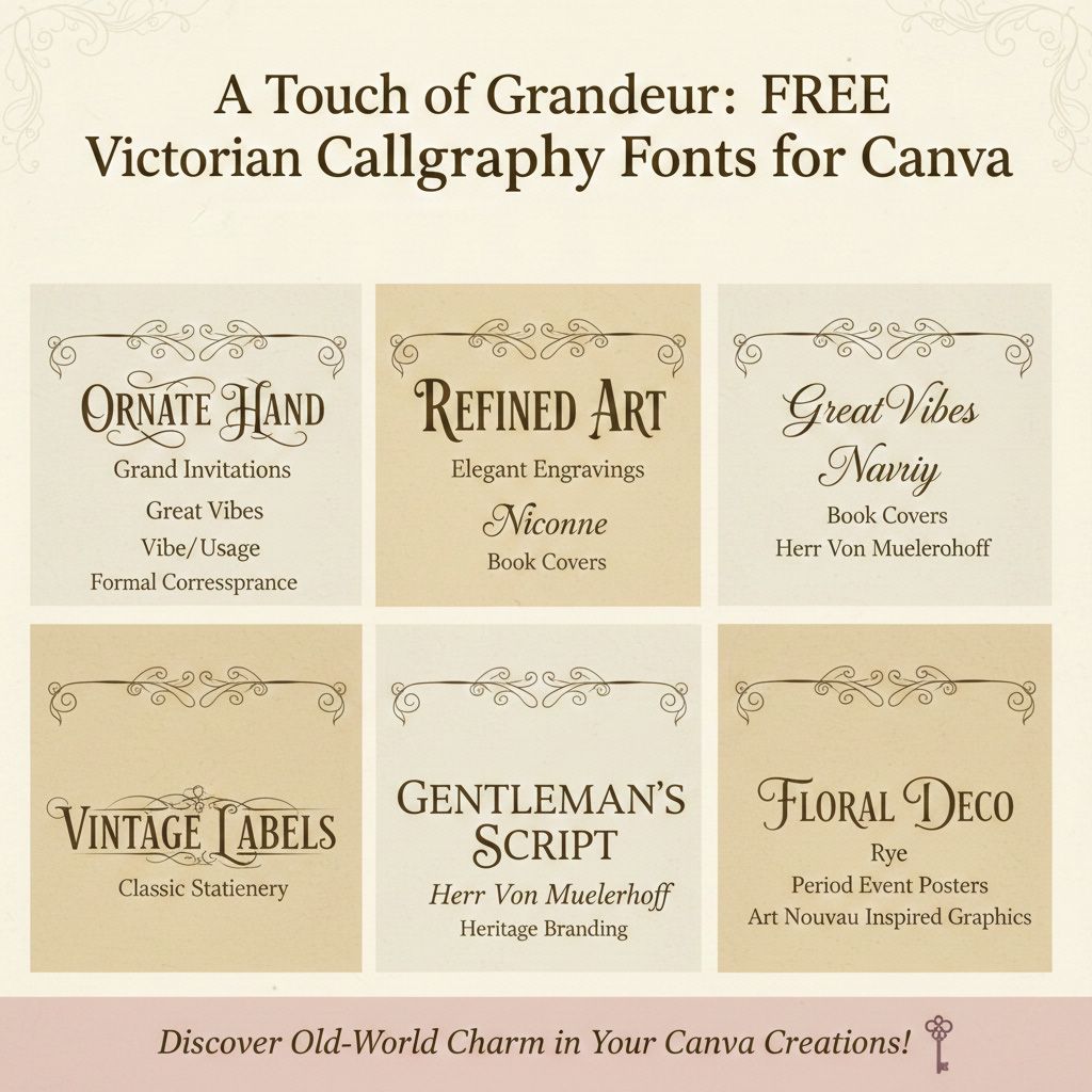 A Touch of Grandeur: FREE Victorian Calligraphy Fonts for Canva