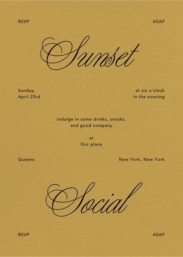 Kindly — Cocktail Party Invitation