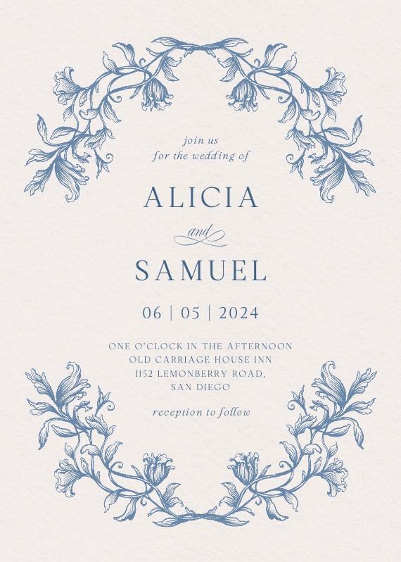 Etched Frame — Wedding Invitation Template | Greetings Island