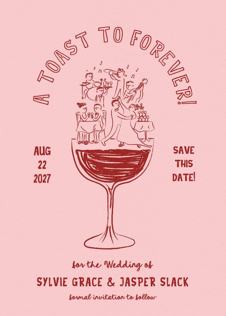 A Toast to Forever — Save the Date Card | Greetings Island