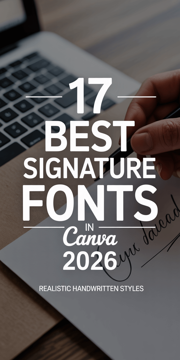17 Best Signature Fonts in Canva 2026 – Realistic Handwritten Styles