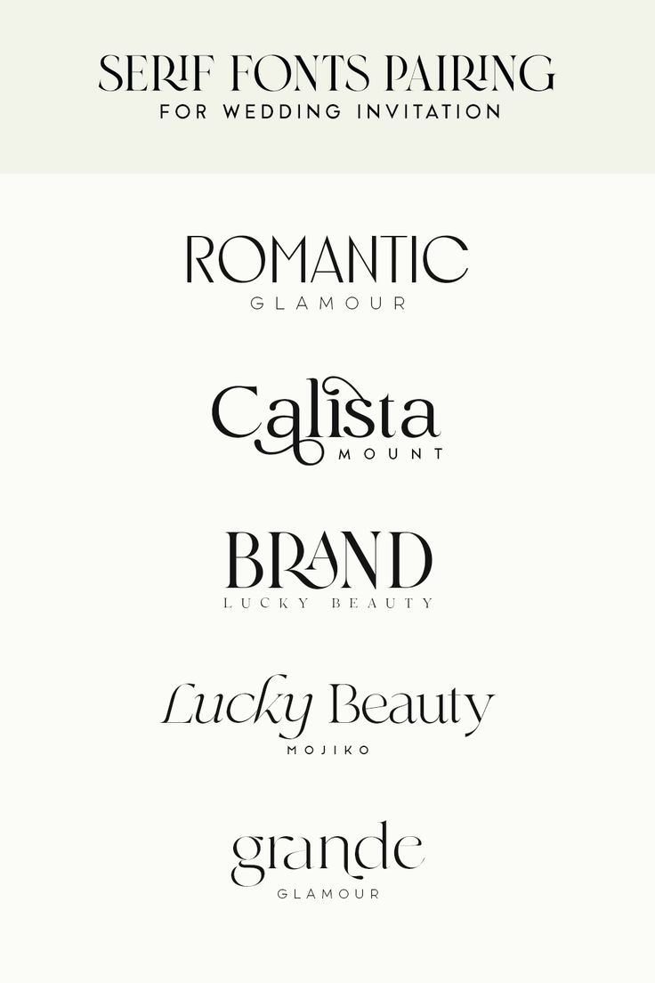 Serif Fonts Pairing for Wedding Invitation