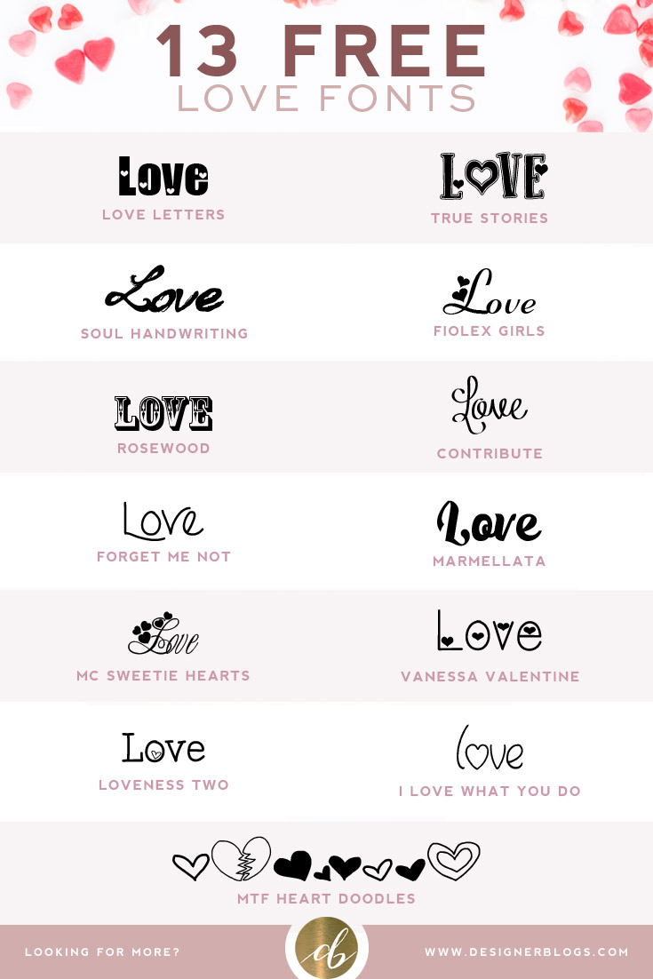 FREE Valentine’s Day Fonts | DesignerBlogs.com