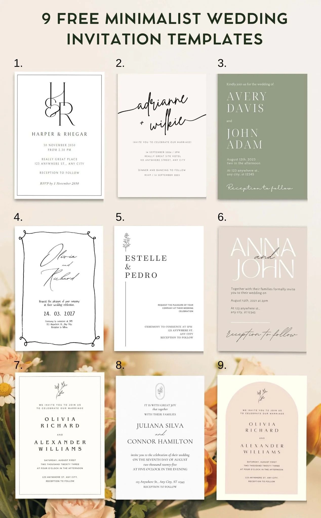 9 Best Free Minimalist Wedding Invitation Templates from Canva