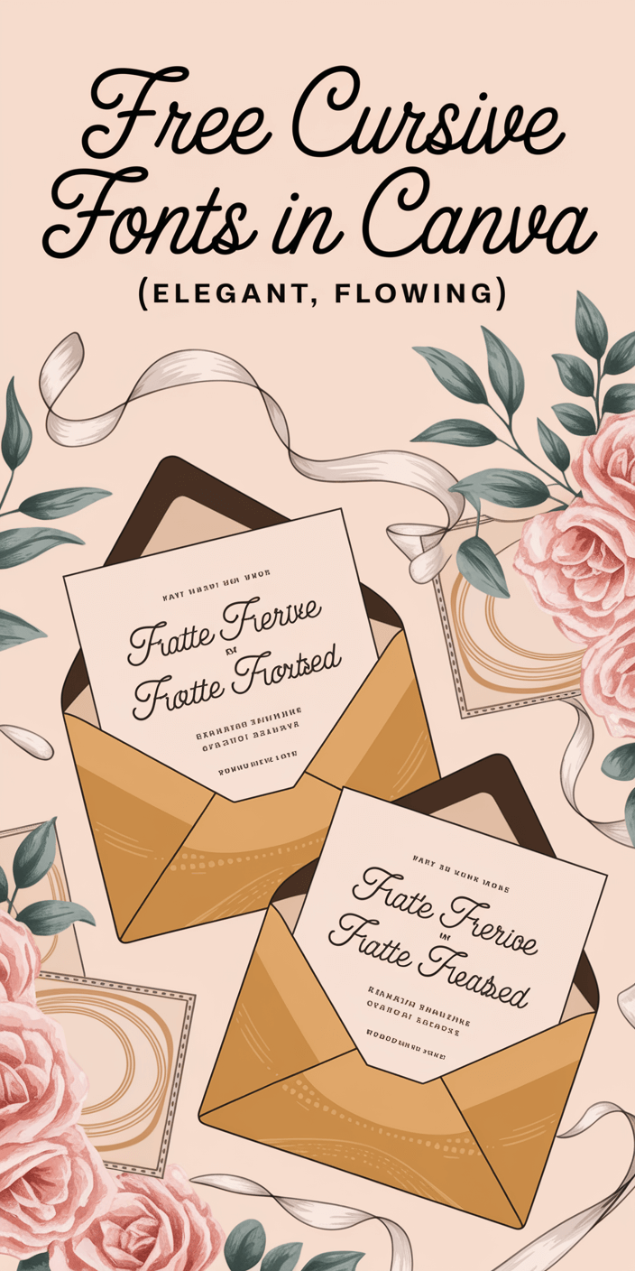 Free Cursive Fonts in Canva (Elegant & Flowing)