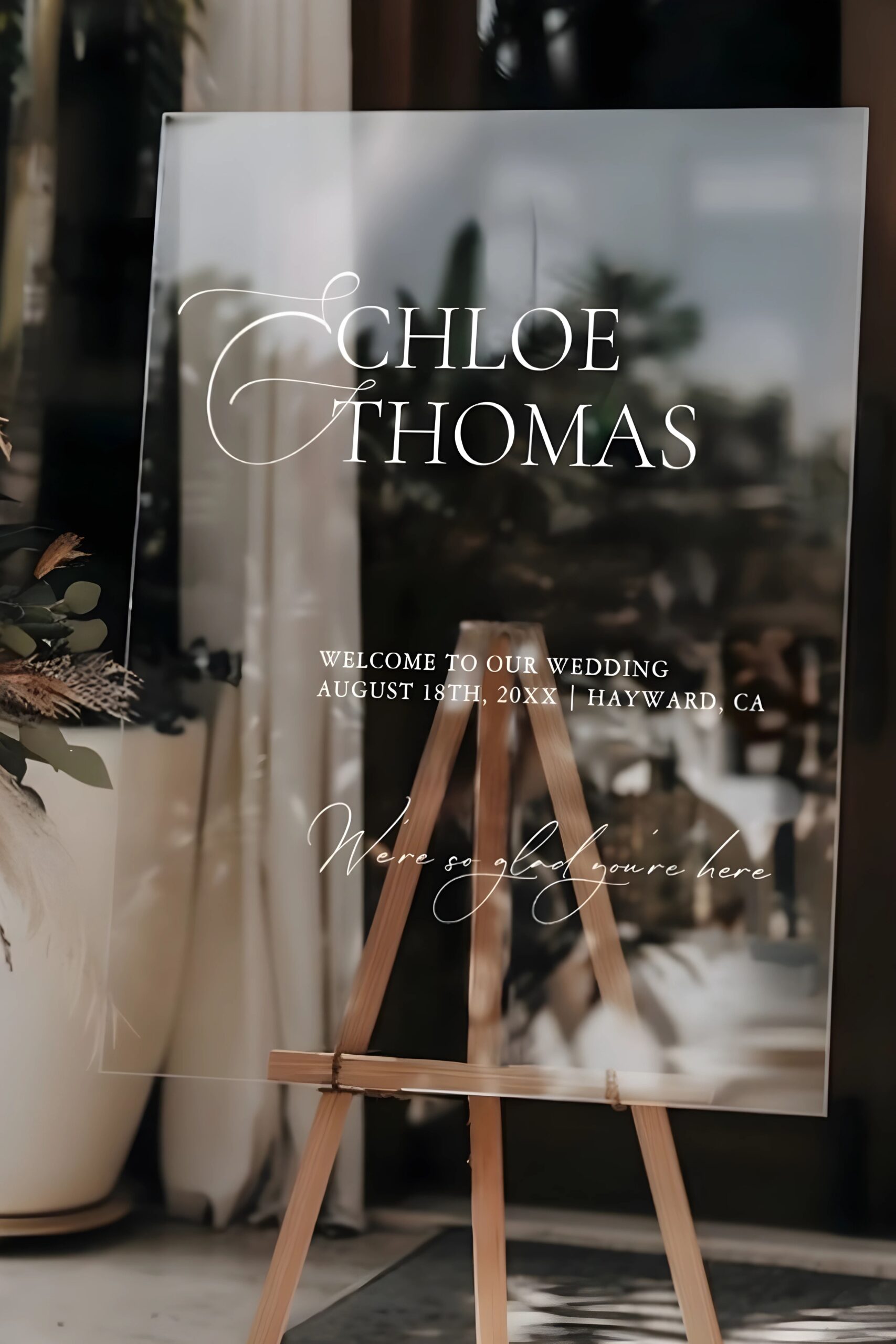 Modern Minimal Wedding Acrylic Welcome Sign