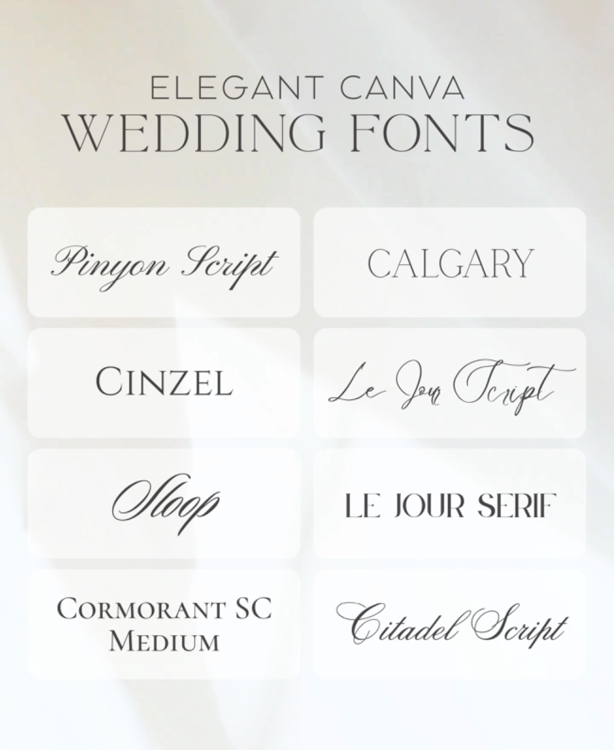 Elegant Canva Wedding Fonts